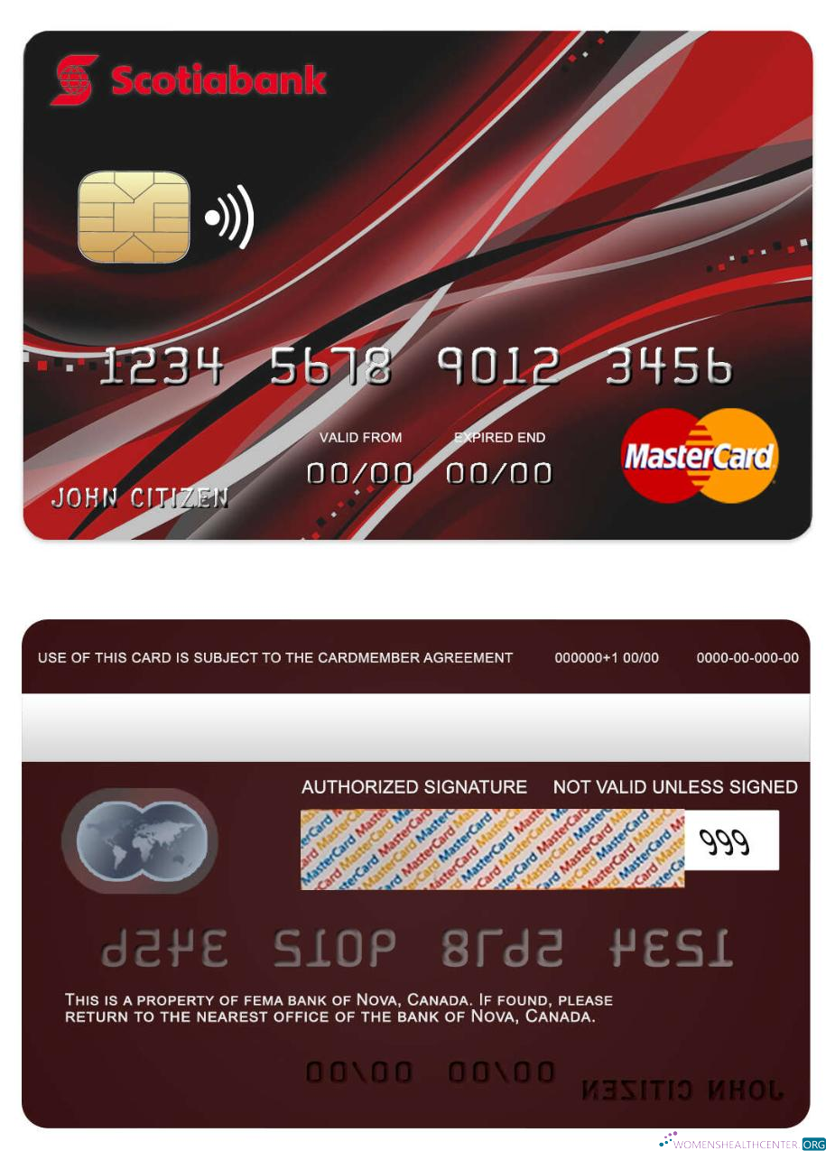 Download Canada Nova bank mastercard Photoshop template